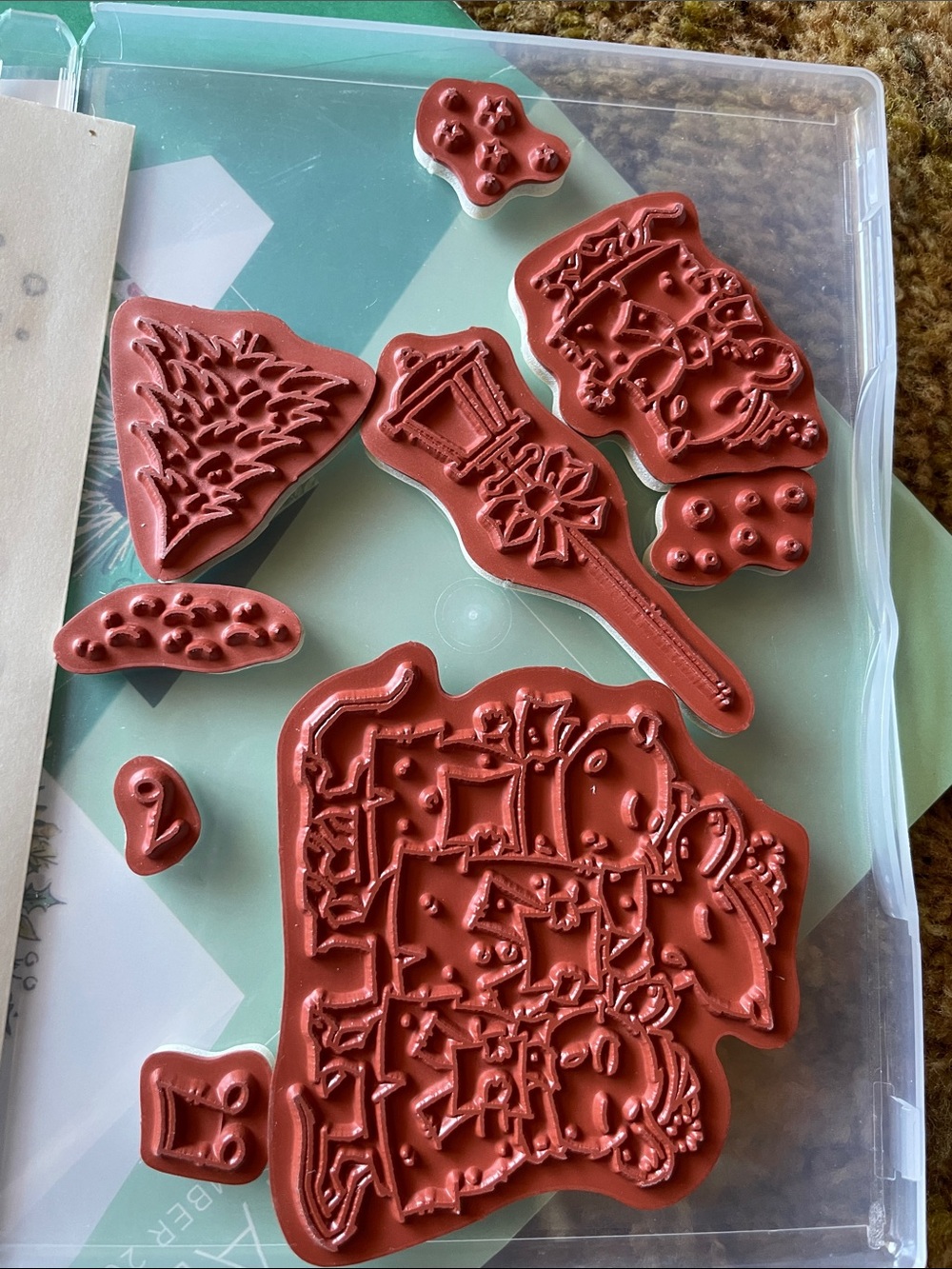 StampinUp Christmas Cookie Cutter Style Rubber Stamps - Red Set